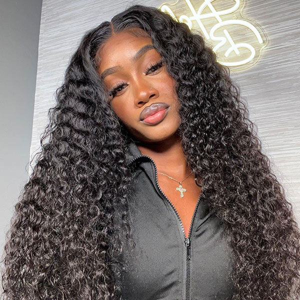 Water Wave Wear Go Wig Pre-cut 7x5 9x6 HD Lace Bleached Knots Wig With Pre-plucked Hairline