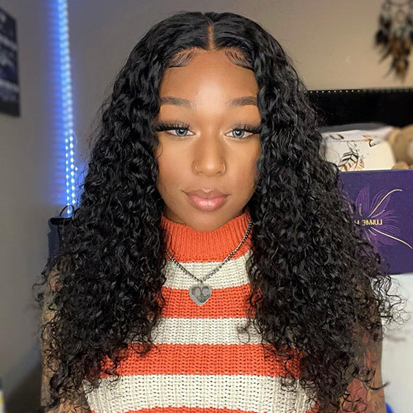 Water Wave Wear Go Wig Pre-cut 7x5 9x6 HD Lace Bleached Knots Wig With Pre-plucked Hairline
