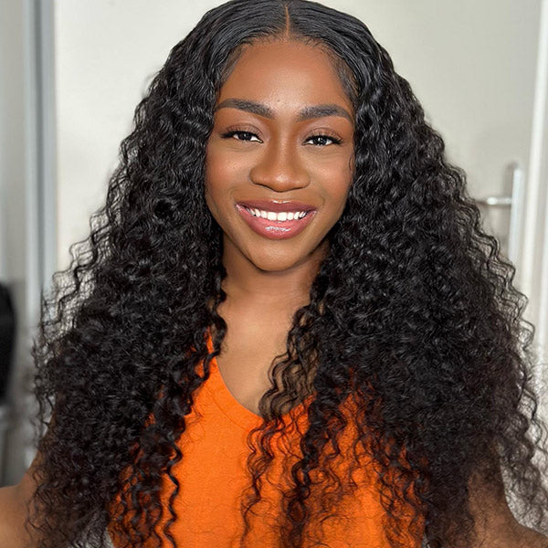 Water Wave Wear Go Wig Pre-cut 7x5 9x6 HD Lace Bleached Knots Wig With Pre-plucked Hairline