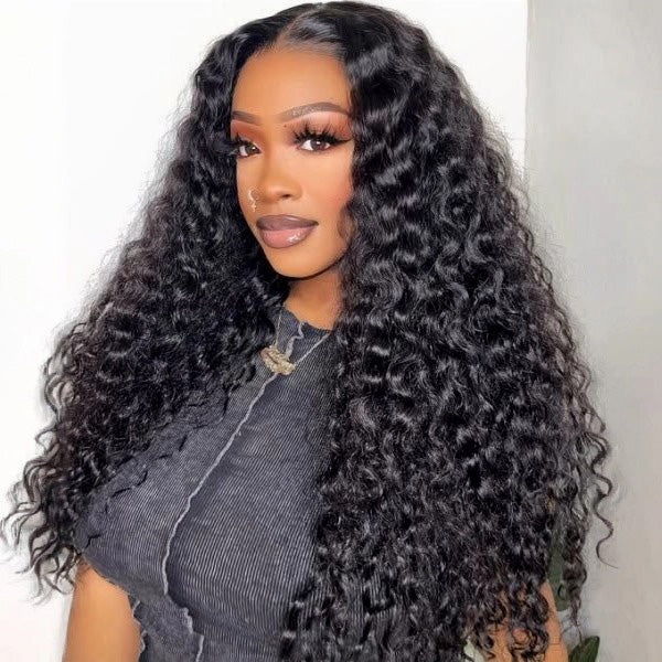 Water Wave Bleached Knots Elastic Drawstring Wear Go Wig Pre-cut 7x5 HD Lace 100% Glueless