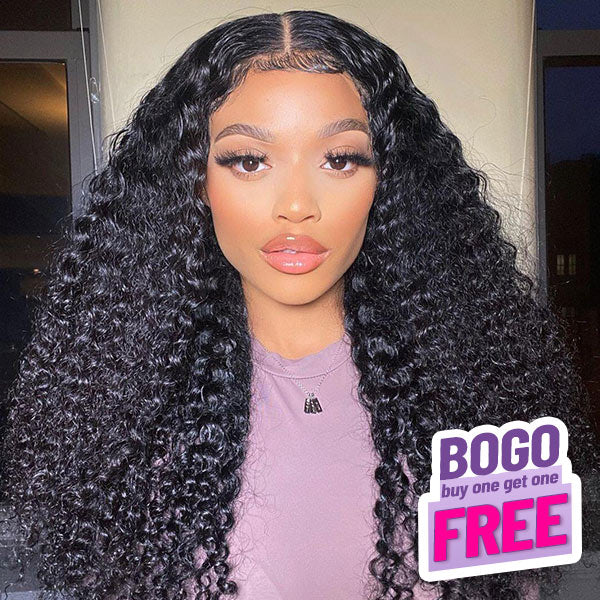 BOGO Water Wave Pre-cut 7x5 HD Lace Wear Go Glueless Wig 220% Density