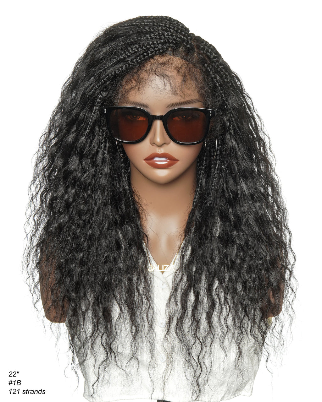 Raina - Bora Bora Human Hair Wet & Wavy Curls Pre Bleached HD Full Lace Boho Braided Wig