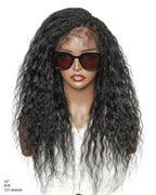 Raina - Bora Bora Human Hair Wet & Wavy Curls Pre Bleached HD Full Lace Boho Braided Wig
