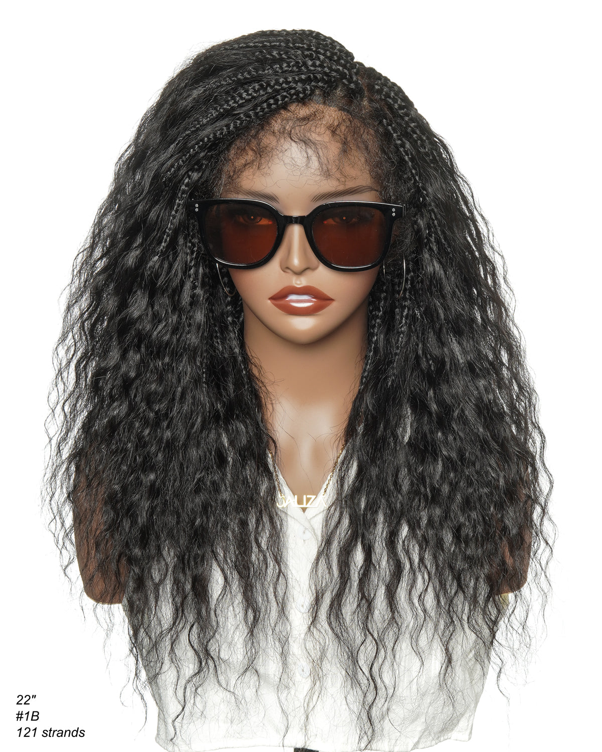 Raina - Bora Bora Human Hair Wet & Wavy Curls Pre Bleached HD Full Lace Boho Braided Wig