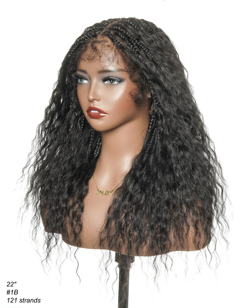 Raina - Bora Bora Human Hair Wet & Wavy Curls Pre Bleached HD Full Lace Boho Braided Wig