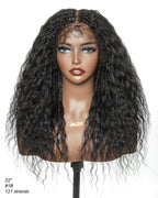 Raina - Bora Bora Human Hair Wet & Wavy Curls Pre Bleached HD Full Lace Boho Braided Wig