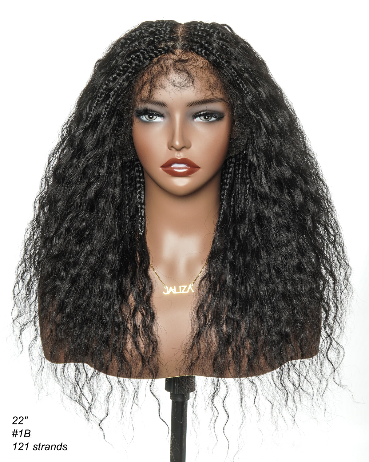 Raina - Bora Bora Human Hair Wet & Wavy Curls Pre Bleached HD Full Lace Boho Braided Wig