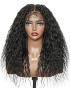 Raina - Bora Bora Human Hair Wet & Wavy Curls Pre Bleached HD Full Lace Boho Braided Wig