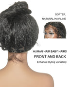 Raina - Bora Bora Human Hair Wet & Wavy Curls Pre Bleached HD Full Lace Boho Braided Wig