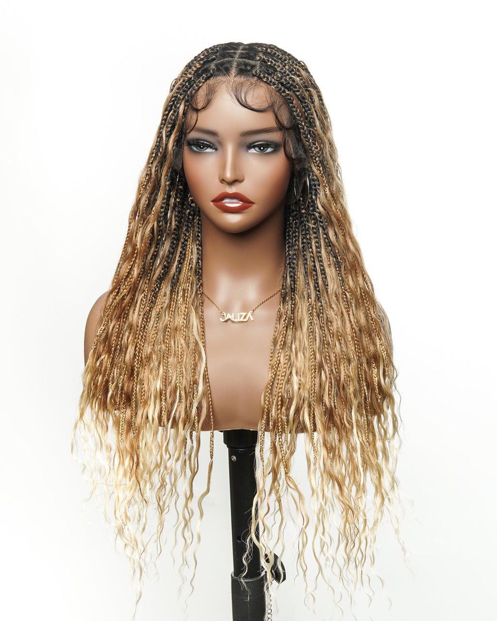 Kiki - 24" HD Full Lace Lightweight Human Hair Curls Boho Box Braided Wig