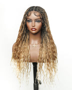 Kiki - 24" HD Full Lace Lightweight Human Hair Curls Boho Box Braided Wig
