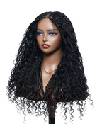 Pre Bleached Human Hair Lace Base 24" HD Full Lace Human Hair Curls Boho Box Braided Wig