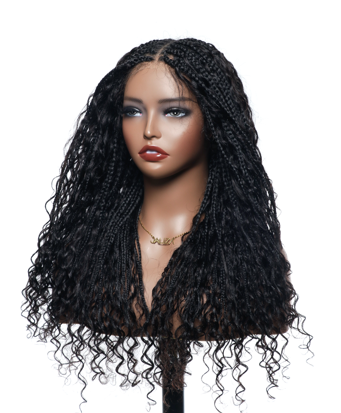 Kiki - 24" HD Full Lace Lightweight Human Hair Curls Boho Box Braided Wig