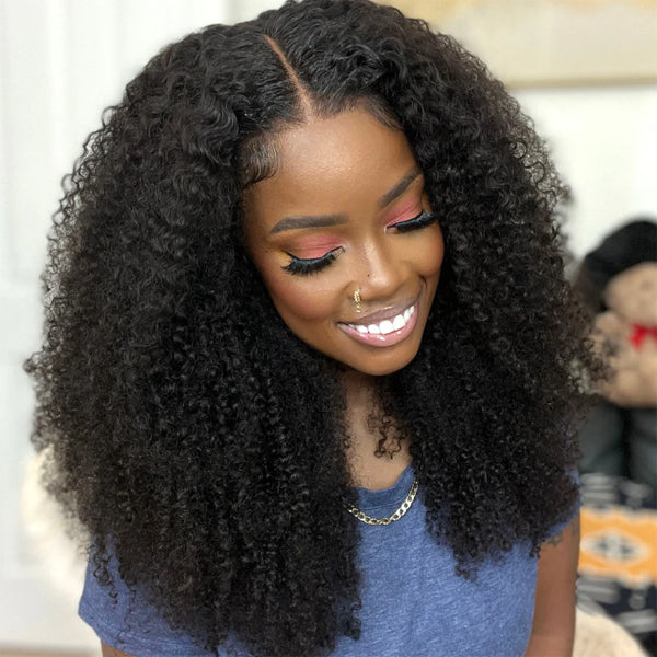 Afro Curly Wear Go Wig Pre Cut 7x5 HD Lace 100% Glueless Human Hair