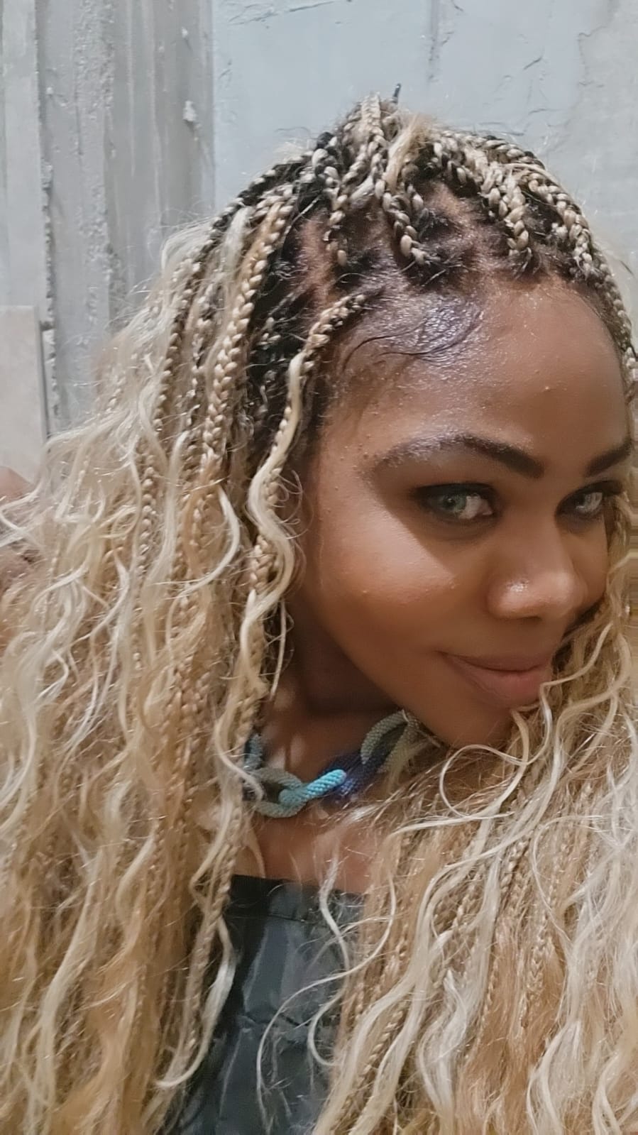 Human Hair Super Boho Color #27/613 Pre Bleached Human Hair Lace Knotless Boho Box Braided Wig Full-dense 100 Strands