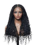 Pre Bleached Human Hair Lace Base 24" HD Full Lace Human Hair Curls Boho Box Braided Wig