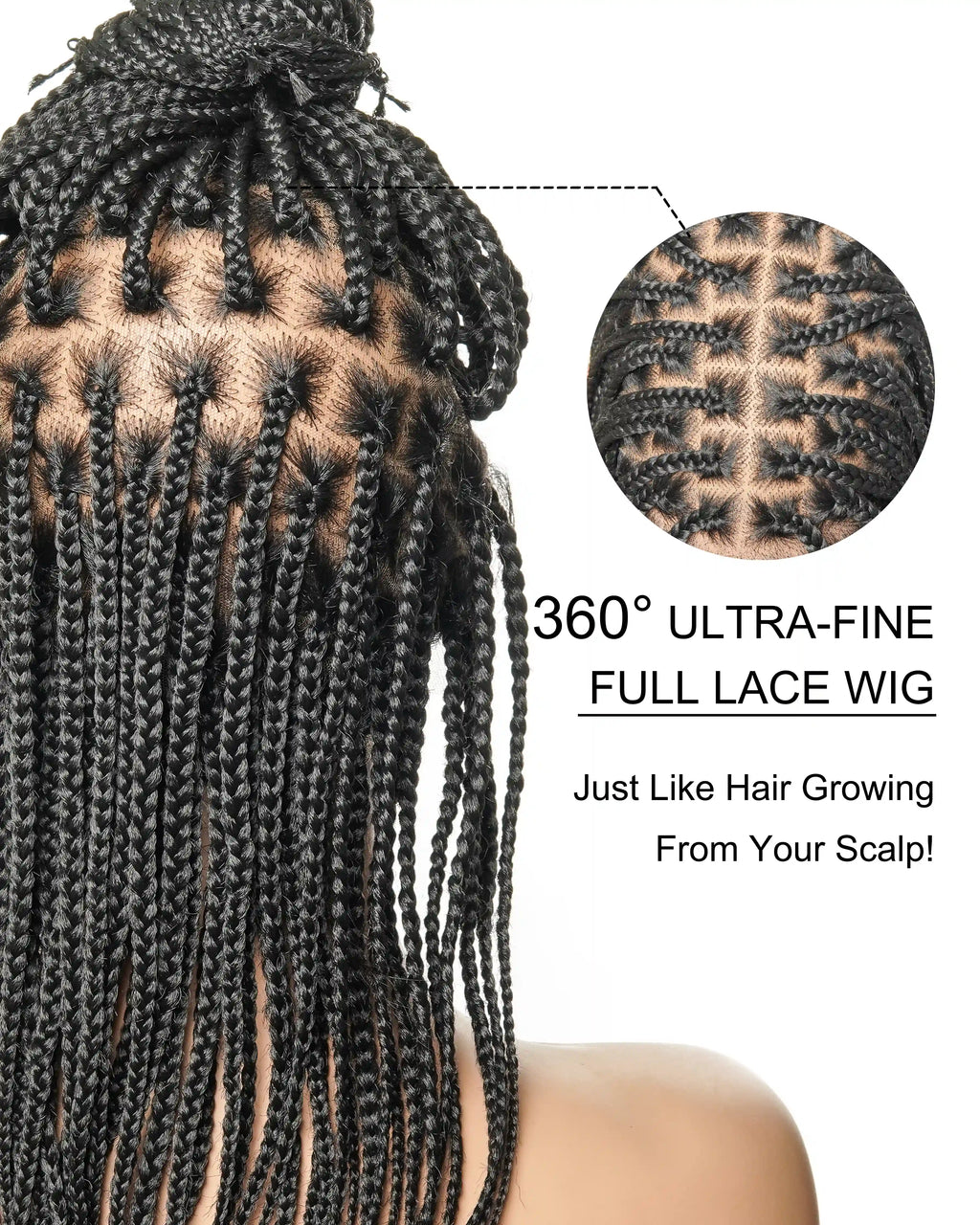 HD Full Lace Knotless Box Braided Wig