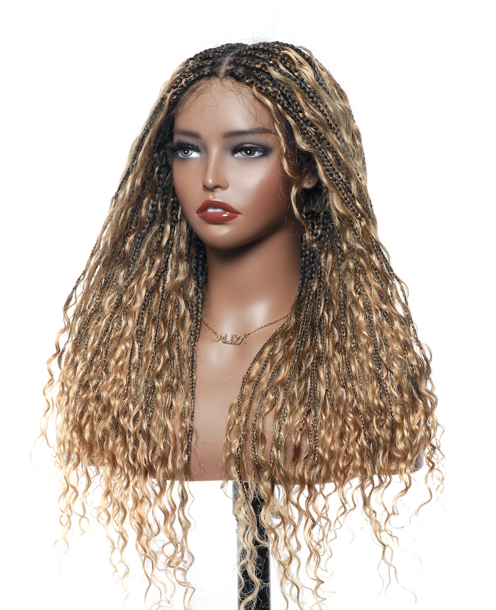 Pre Bleached Human Hair Lace Base 24" HD Full Lace Human Hair Curls Boho Box Braided Wig