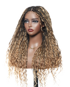 Kiki - 24" HD Full Lace Lightweight Human Hair Curls Boho Box Braided Wig