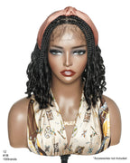 Nina - Short Pre Bleached HD Full Lace Knotless Box Braided Wig With Human Hair Curly Ends