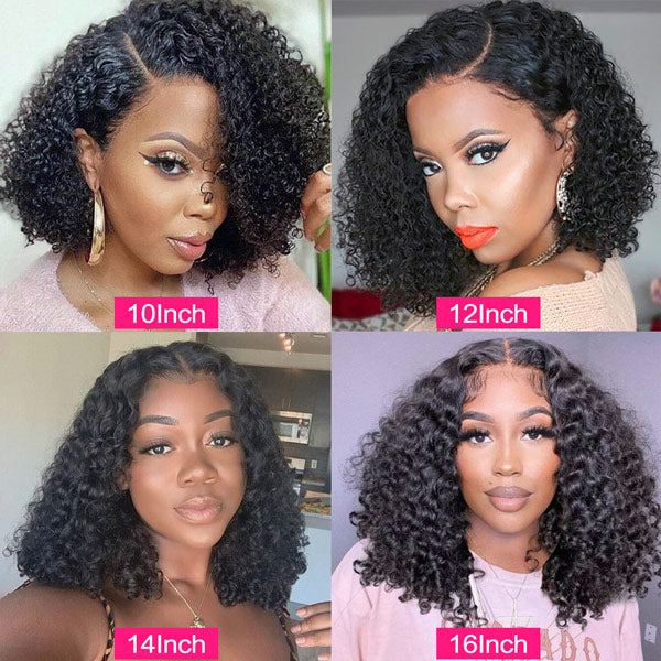 Wear Go Glueless Wigs Kinky Curly Pre Cut 7x5 HD Lace Closure Short Bob 100% Glueless Wig