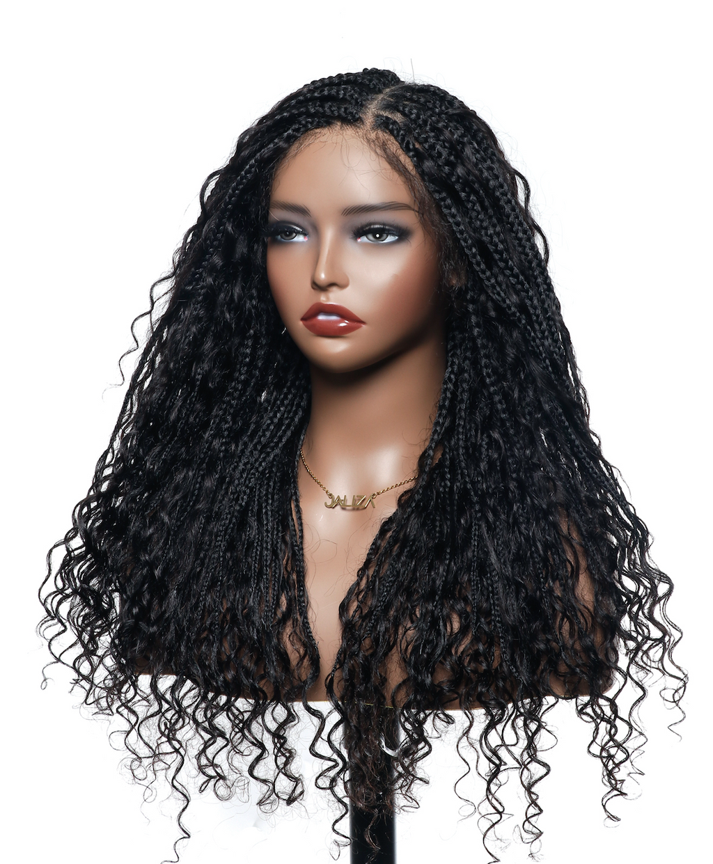Pre Bleached Human Hair Lace Base 24" HD Full Lace Human Hair Curls Boho Box Braided Wig