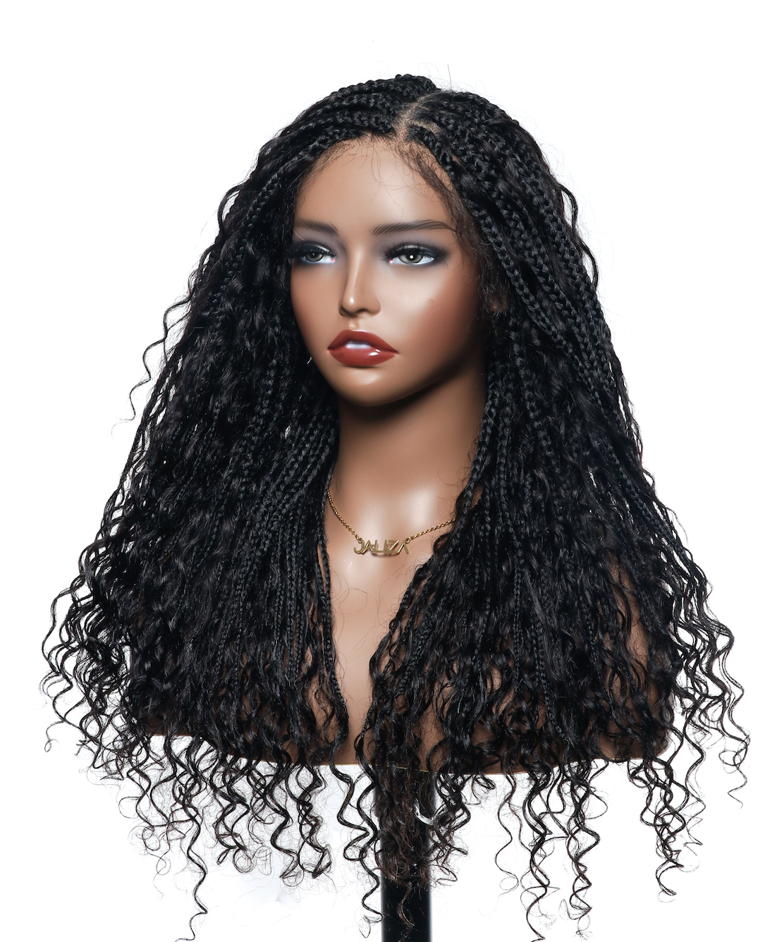Pre Bleached Human Hair Lace Base 24" HD Full Lace Human Hair Curls Boho Box Braided Wig