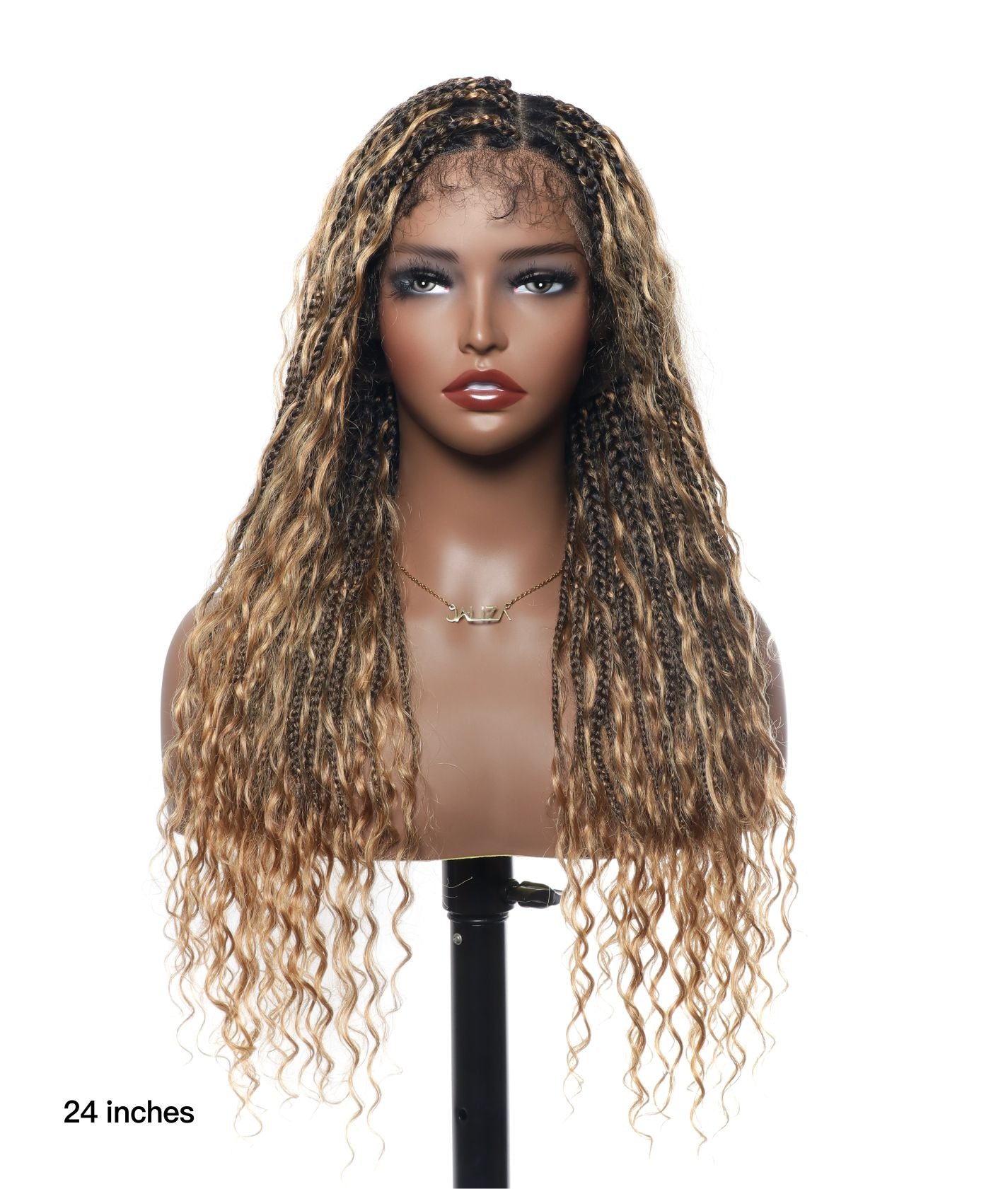 Kiki - 24" HD Full Lace Lightweight Human Hair Curls Boho Box Braided Wig