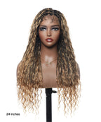 Pre Bleached Human Hair Lace Base 24" HD Full Lace Human Hair Curls Boho Box Braided Wig