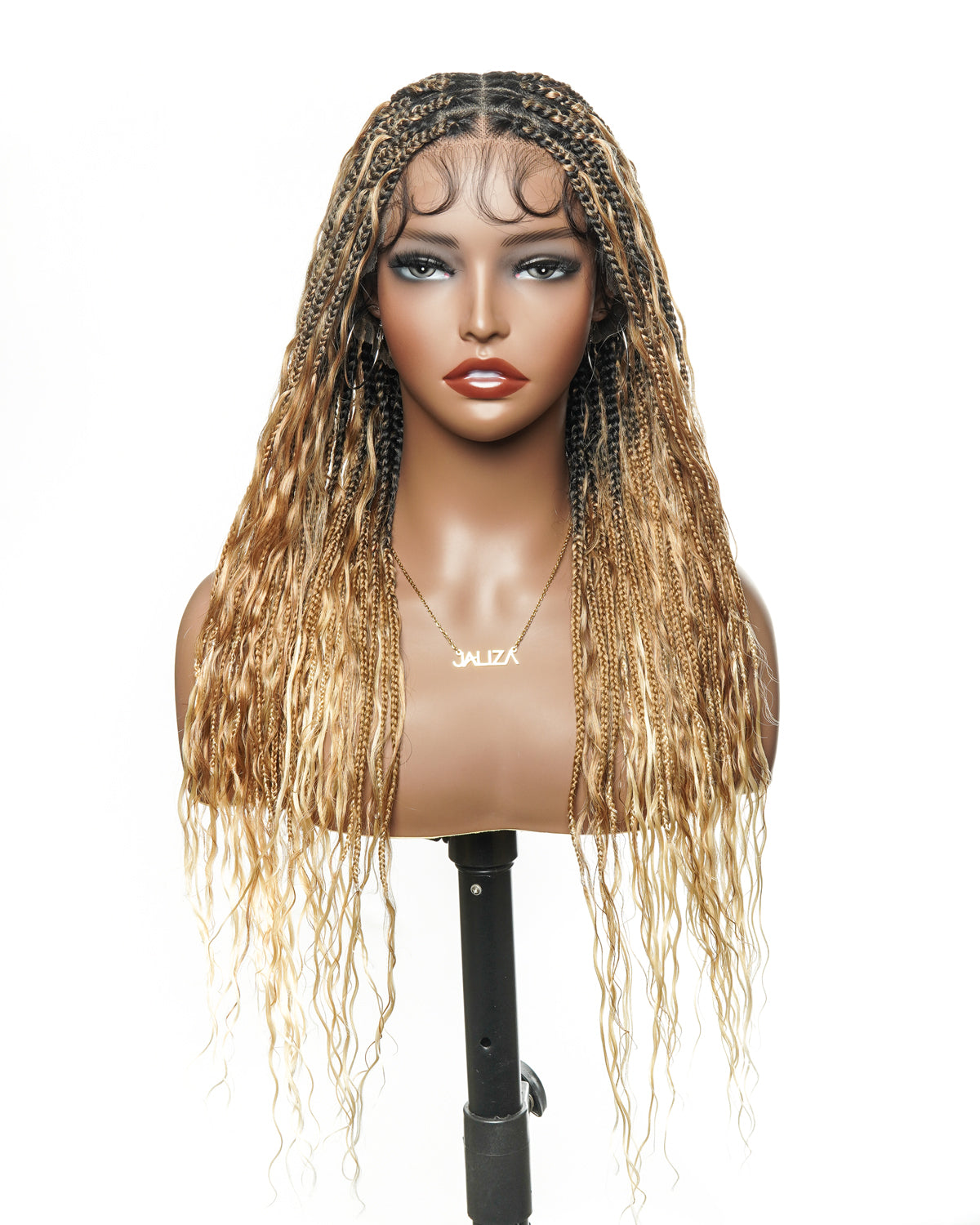 Kiki - 24" HD Full Lace Lightweight Human Hair Curls Boho Box Braided Wig