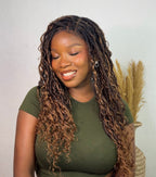 Salon-level Knotless Boho Locs HD Full Lace Human Hair Boho Curls 80 Strands Braided Wig