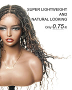 Salon-level Knotless Boho Locs HD Full Lace Human Hair Boho Curls 80 Strands Braided Wig