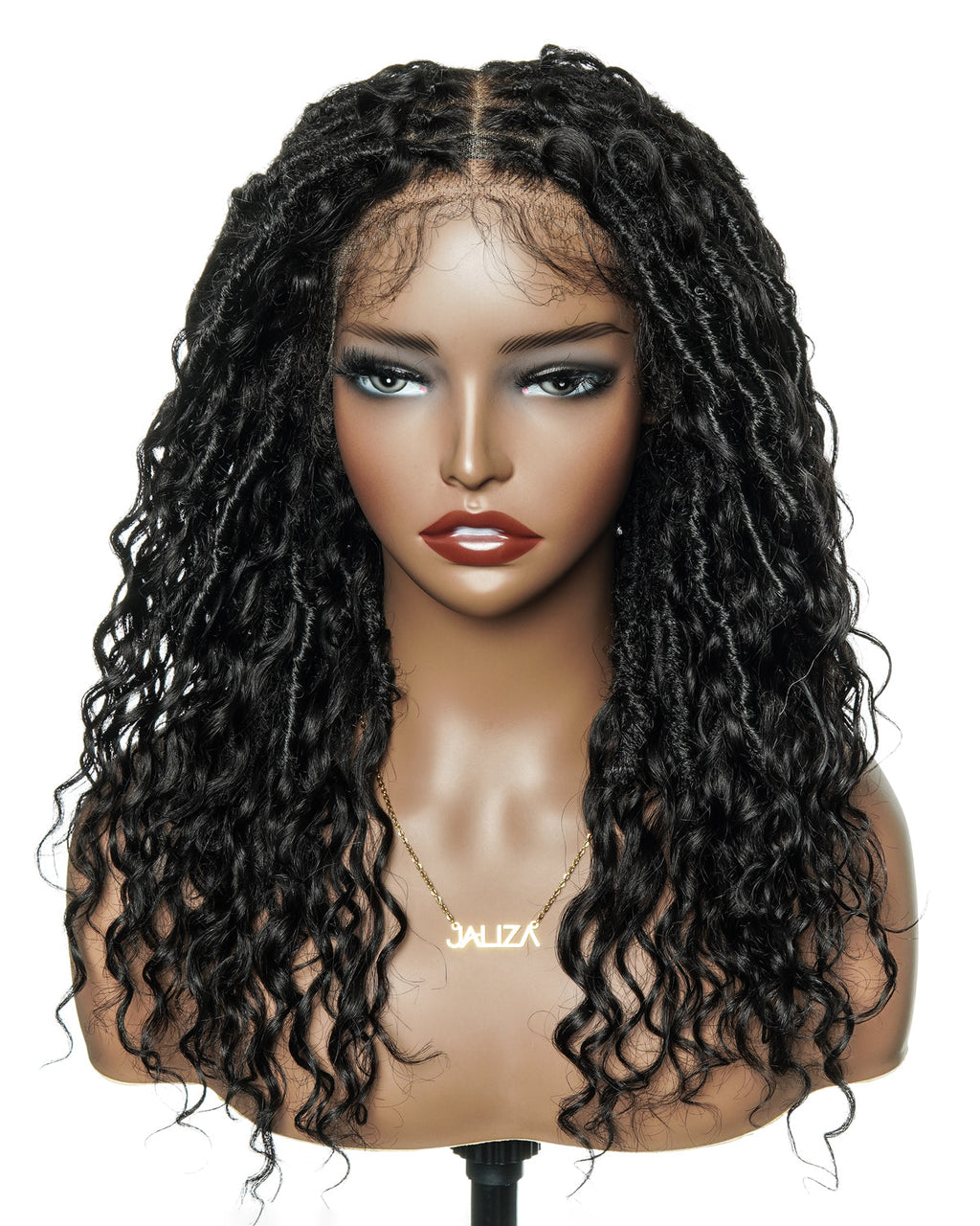Lola - 16" Pre Bleached HD Full Lace Boho Locs Wig With Human Hair Boho Curls