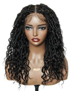 Lola - 16" Pre Bleached HD Full Lace Boho Locs Wig With Human Hair Boho Curls