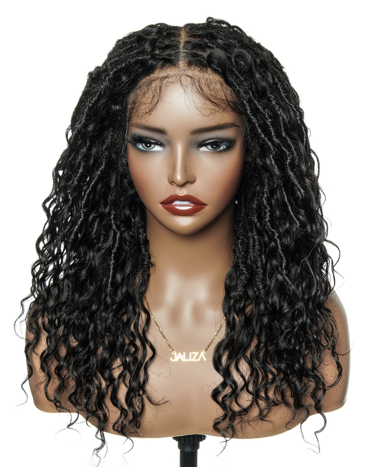 Lola - 16" Pre Bleached HD Full Lace Boho Locs Wig With Human Hair Boho Curls
