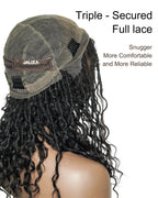 Lola - 16" Pre Bleached HD Full Lace Boho Locs Wig With Human Hair Boho Curls