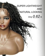 Lola - 16" Pre Bleached HD Full Lace Boho Locs Wig With Human Hair Boho Curls