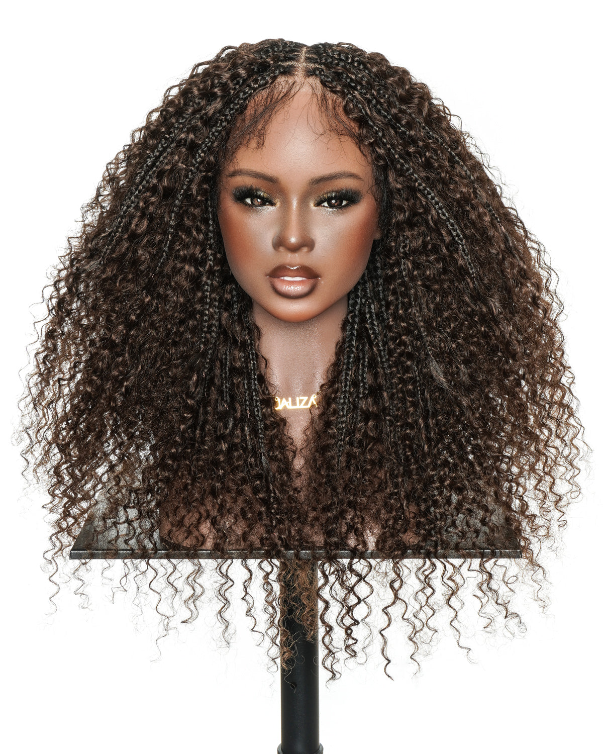 Lulu - Bora Bora Pre Bleached HD Full Lace Human Hair Curly Wave Boho Box Braided Wig
