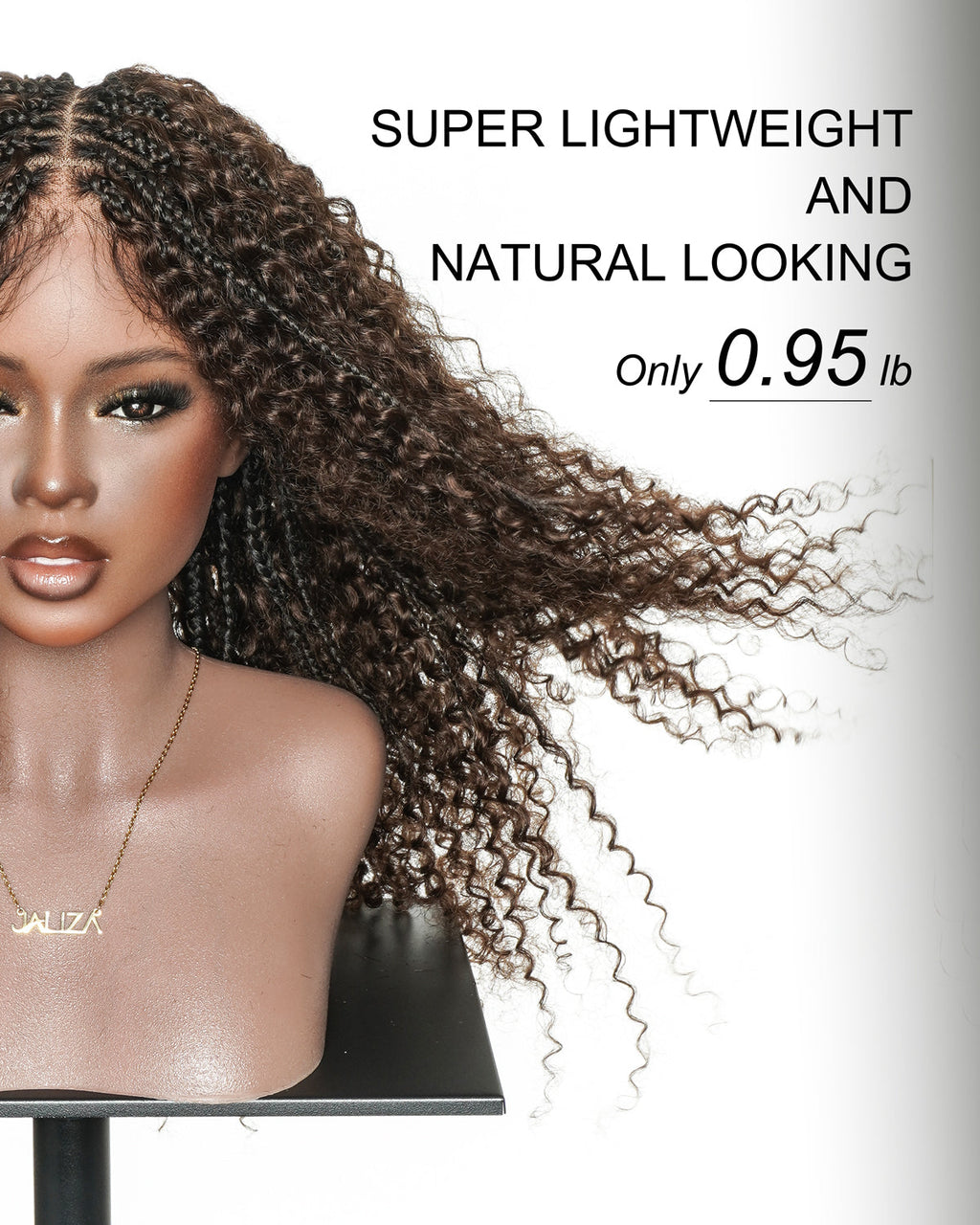 Lulu - Bora Bora Pre Bleached HD Full Lace Human Hair Curly Wave Boho Box Braided Wig