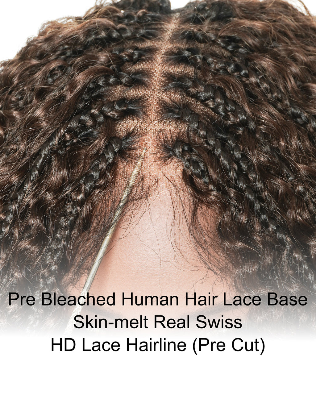 Lulu - Bora Bora Pre Bleached HD Full Lace Human Hair Curly Wave Boho Box Braided Wig