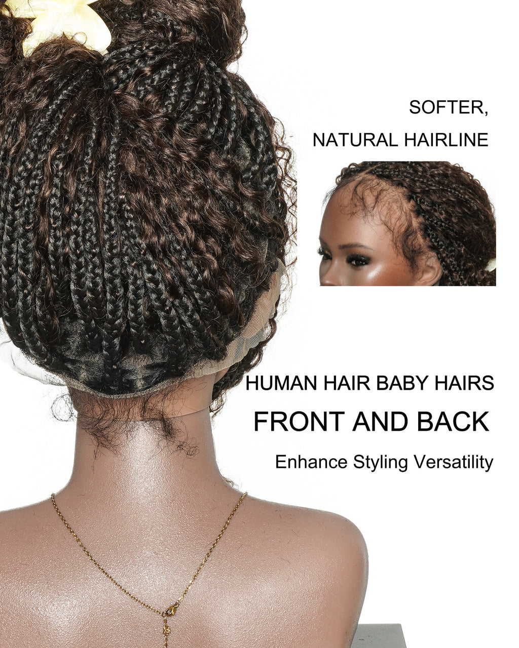 Lulu - Bora Bora Pre Bleached HD Full Lace Human Hair Curly Wave Boho Box Braided Wig