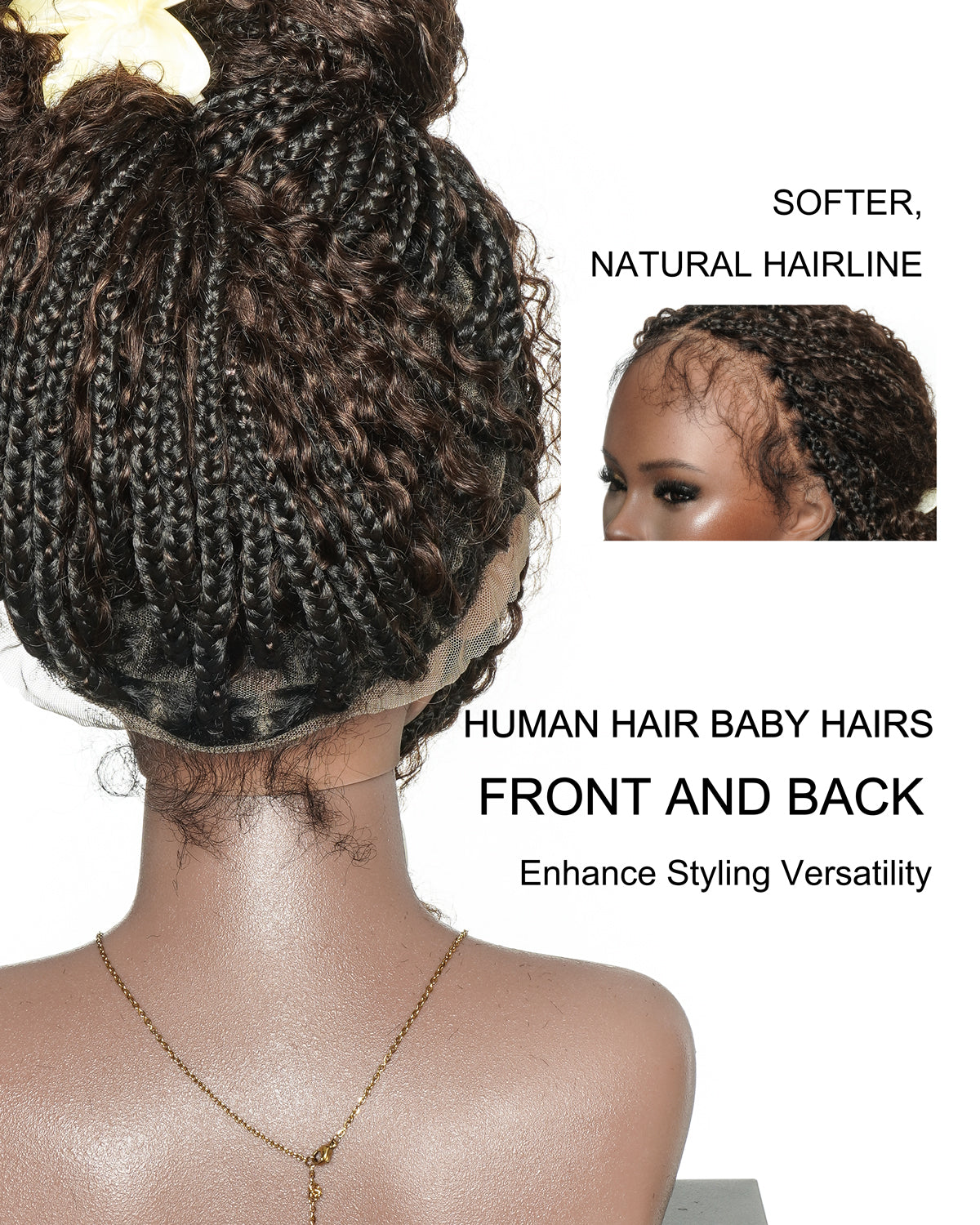 Lulu - Bora Bora Pre Bleached HD Full Lace Human Hair Curly Wave Boho Box Braided Wig