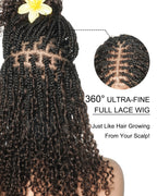 Lulu - Bora Bora Pre Bleached HD Full Lace Human Hair Curly Wave Boho Box Braided Wig