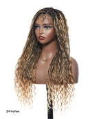 Kiki - 24" HD Full Lace Lightweight Human Hair Curls Boho Box Braided Wig