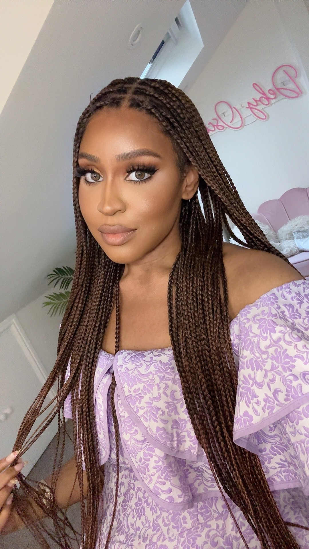 Large Head Size Exclusive - 36 inches Pre Bleached Human Hair Lace Knotless Box Braided Wig with Human Baby Hair