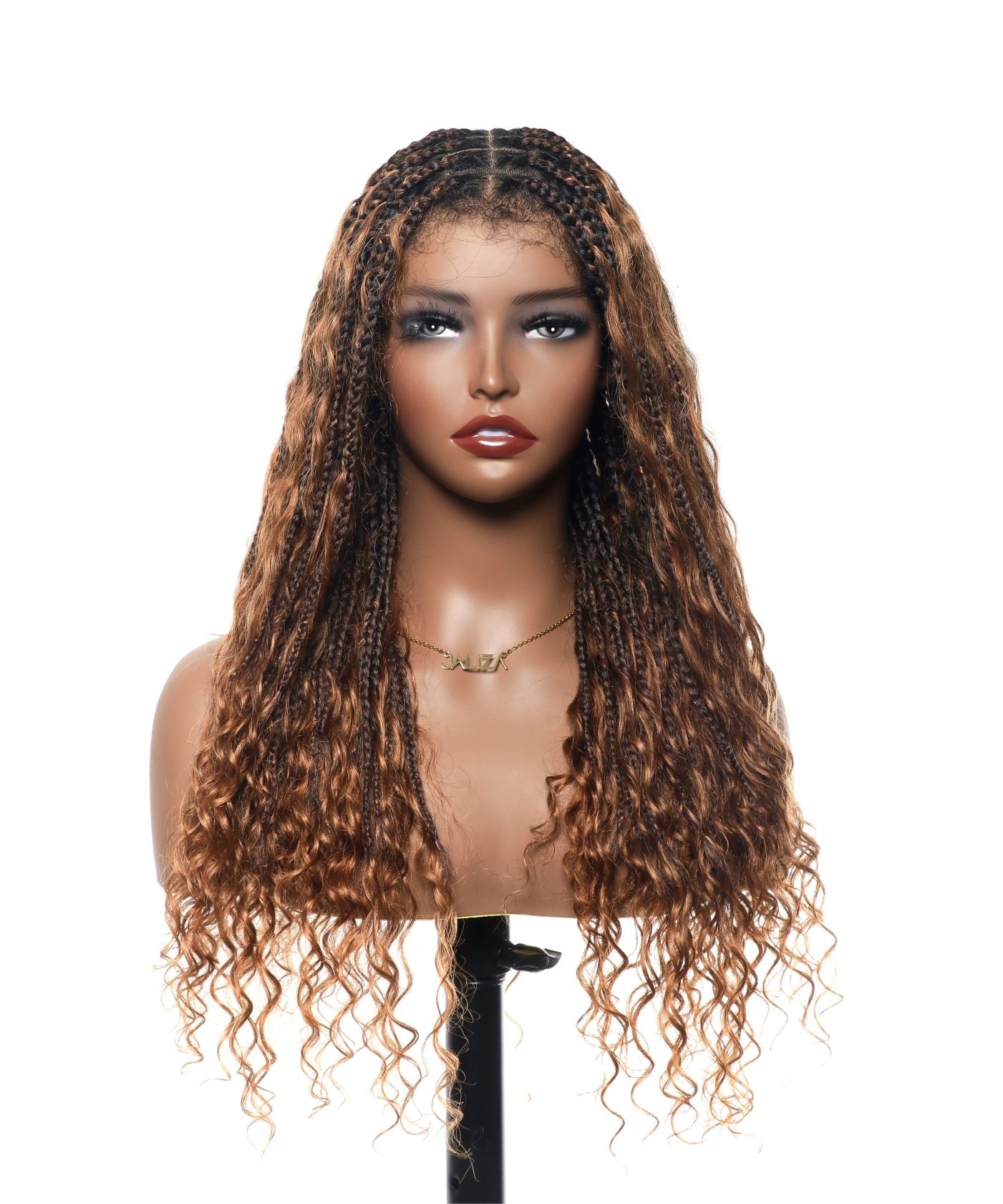 Kiki - 24" HD Full Lace Lightweight Human Hair Curls Boho Box Braided Wig
