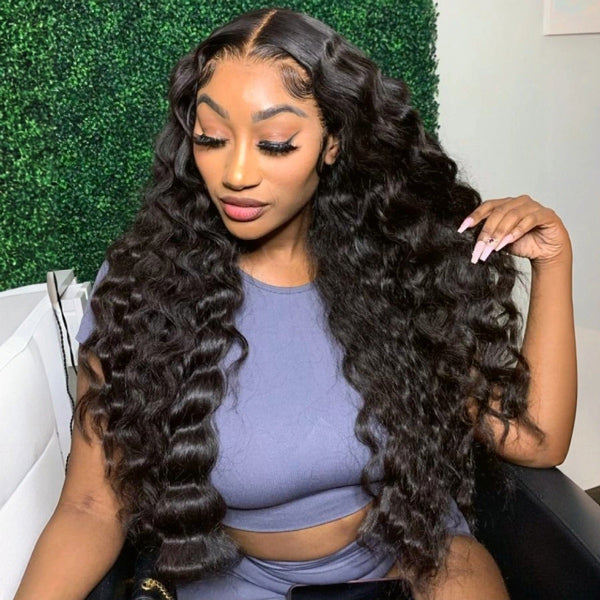 Loose Deep Wear Go Wig Pre-cut 7x5 HD Lace Bleached Knots Human Hair Glueless Wig