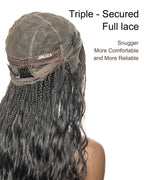 Michelle - Bora Bora Human Hair Body Wave Pre Bleached HD Full Lace Boho Box Braided Wig