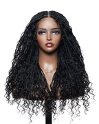 Pre Bleached Human Hair Lace Base 24" HD Full Lace Human Hair Curls Boho Box Braided Wig