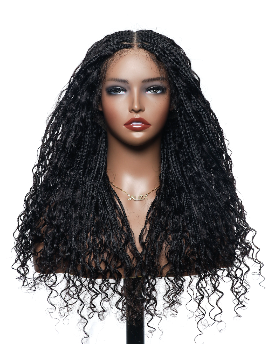Pre Bleached Human Hair Lace Base 24" HD Full Lace Human Hair Curls Boho Box Braided Wig